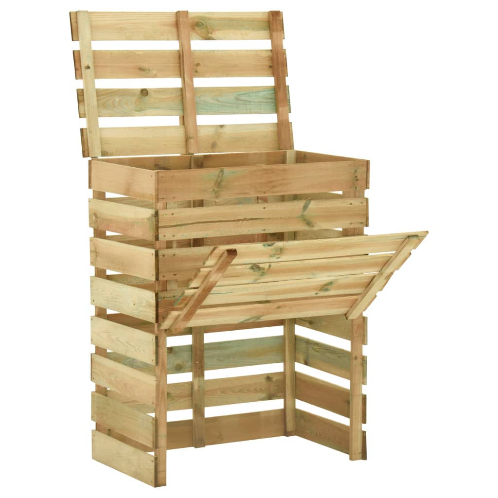 Caixa de compostagem ripada 3 pcs 80x50x100 cm pinho impregnado