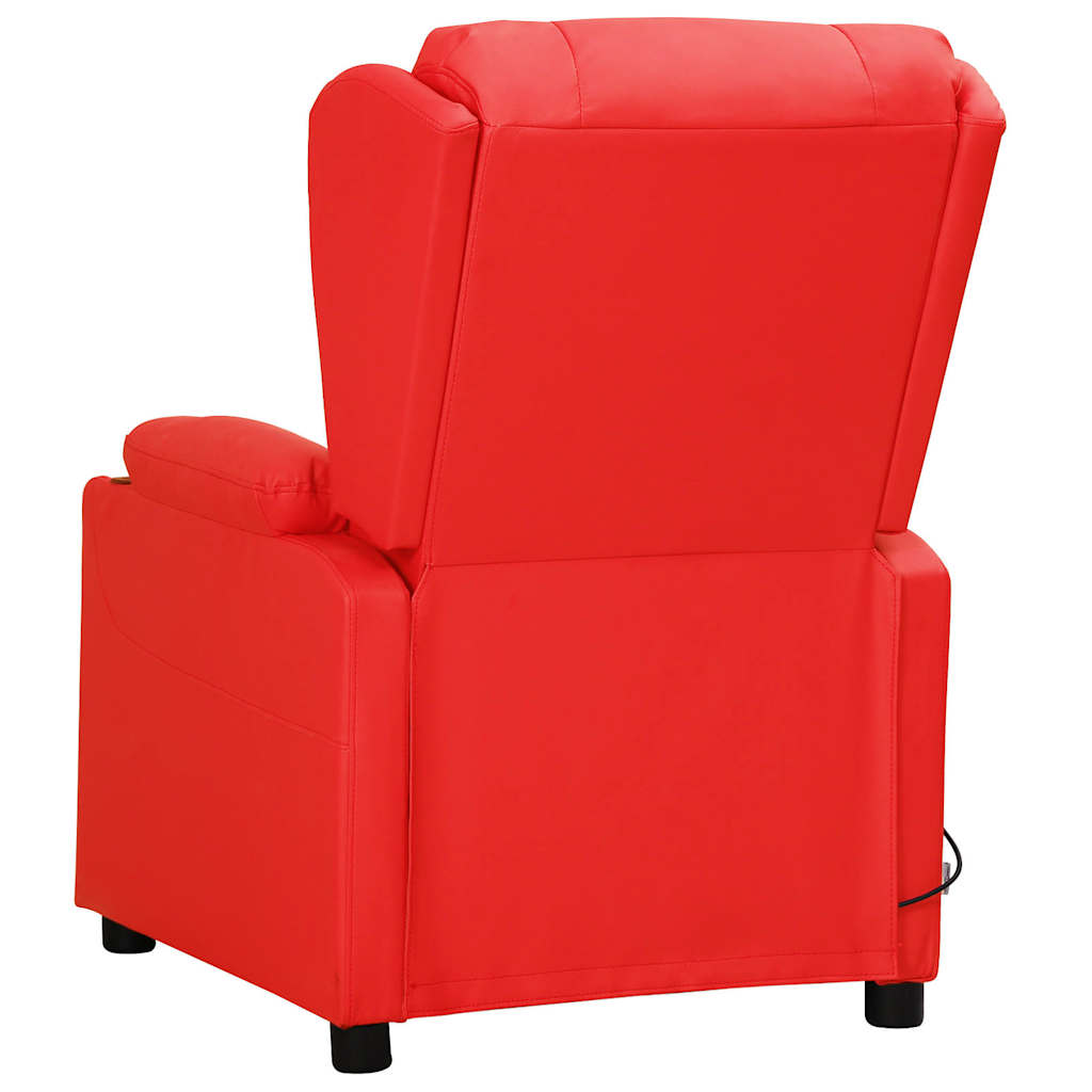 Cadeira de massagens couro artificial vermelho