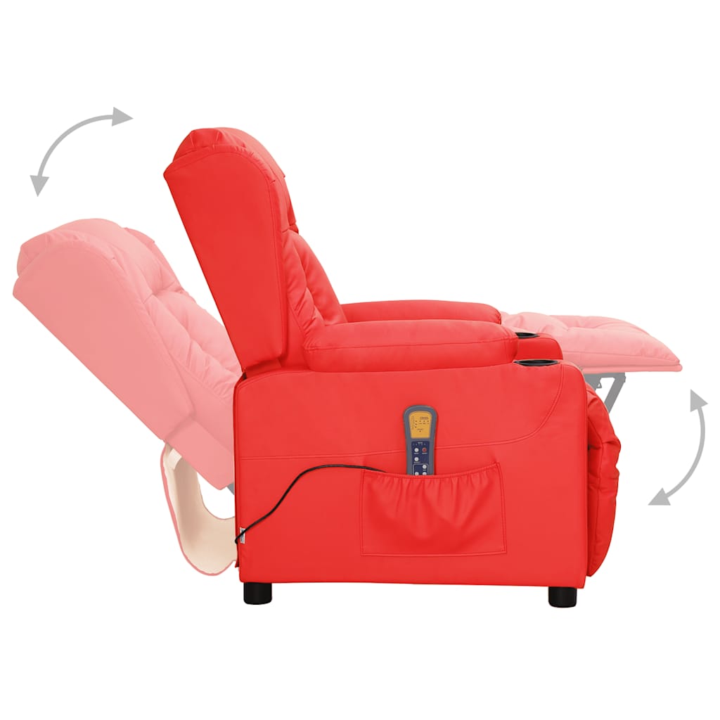 Cadeira de massagens couro artificial vermelho