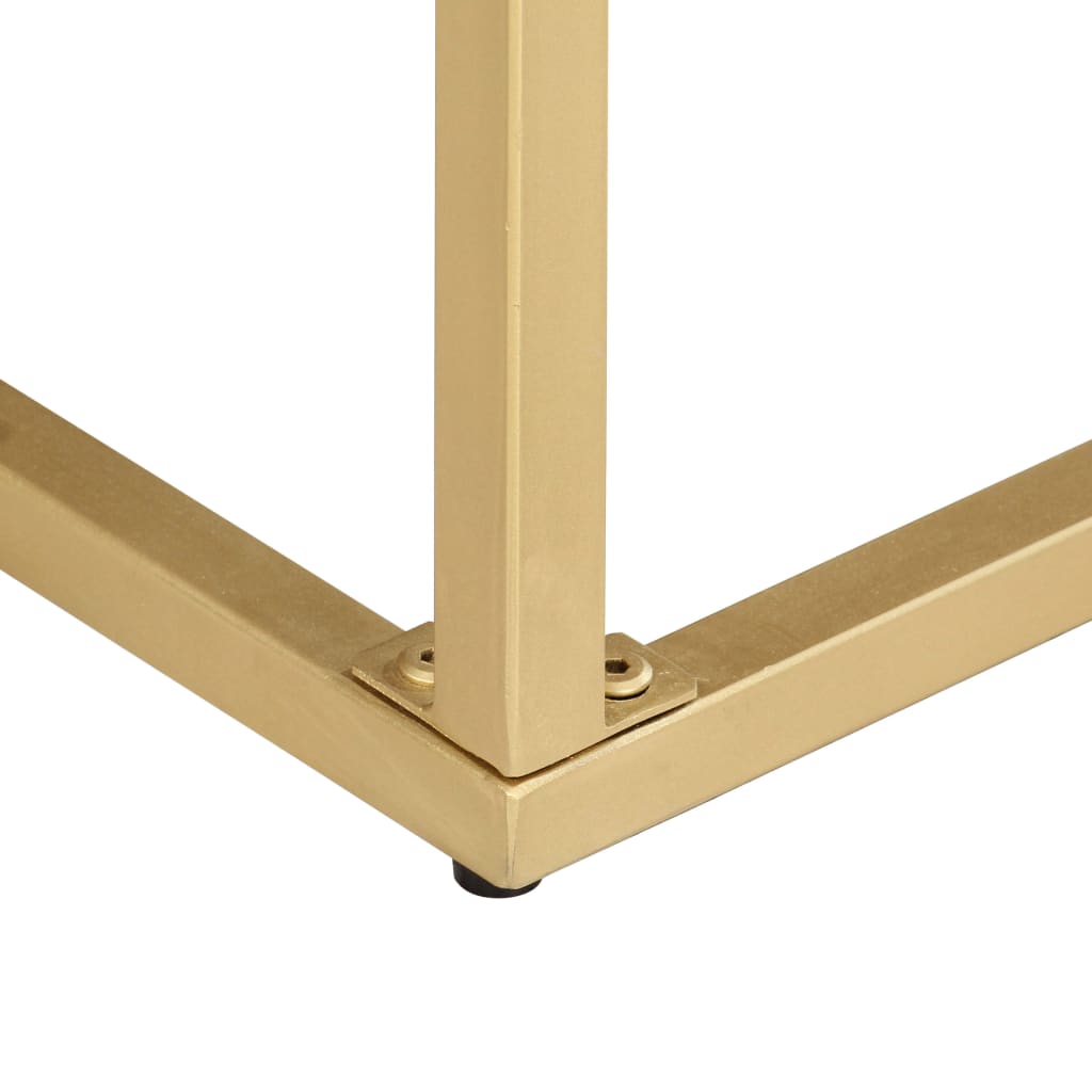 Mesa consola 90x30x75 cm madeira de mangueira maciça dourado