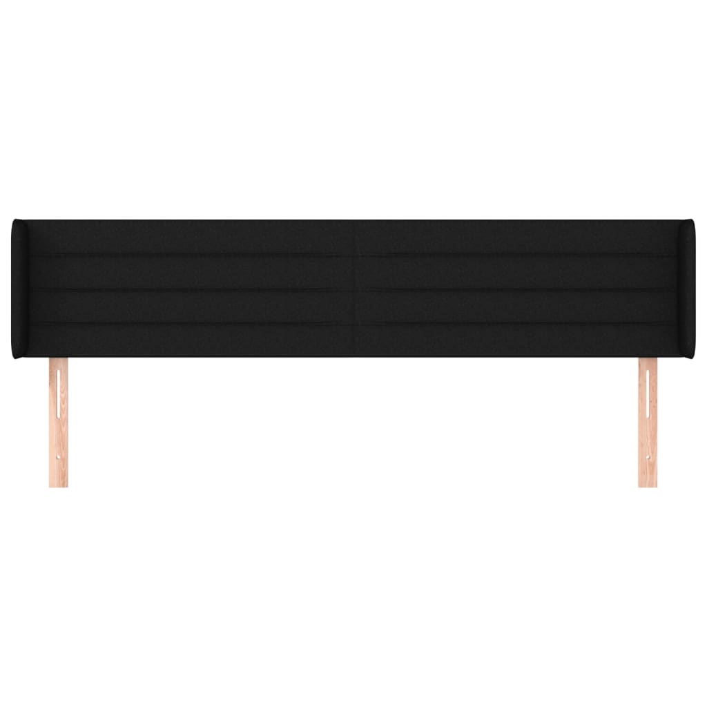 Cabeceira de cama c/ abas tecido 183x16x78/88 cm preto