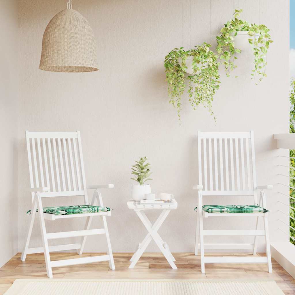 Almofadões p/ cadeira 2pcs 50x50x4cm tecido padrão folhas