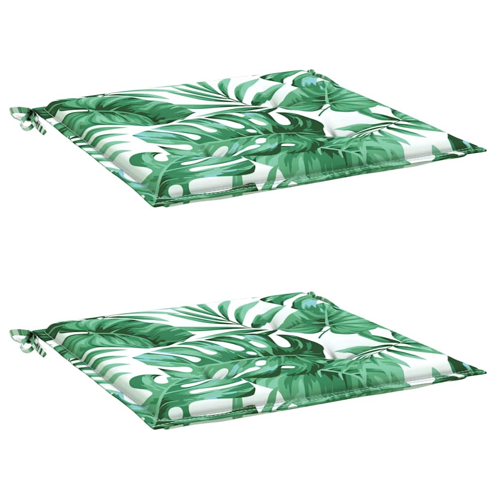Almofadões p/ cadeira 2pcs 50x50x4cm tecido padrão folhas