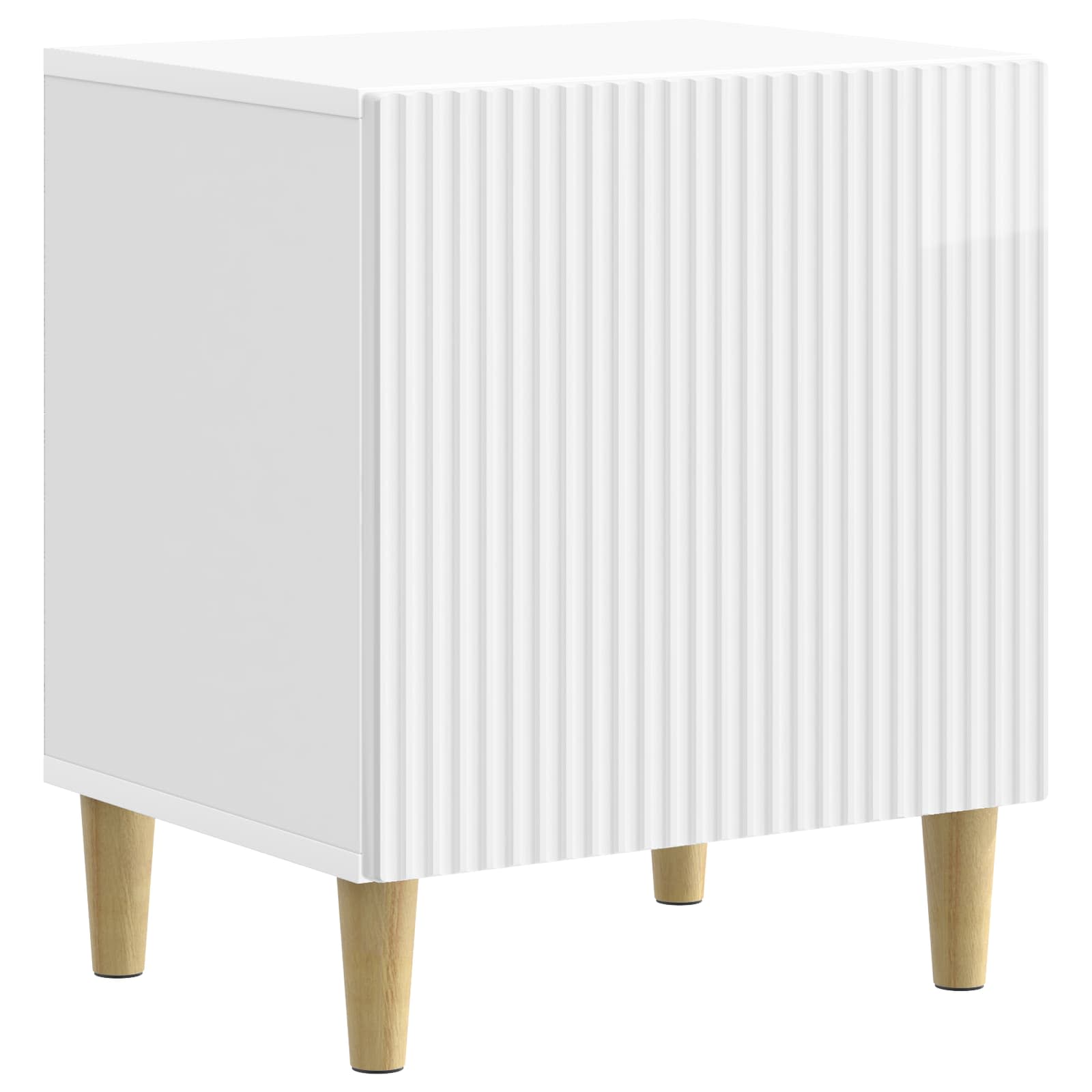 Armário de cabeceira branco brilhante 43 x 34,5 x 50 cm