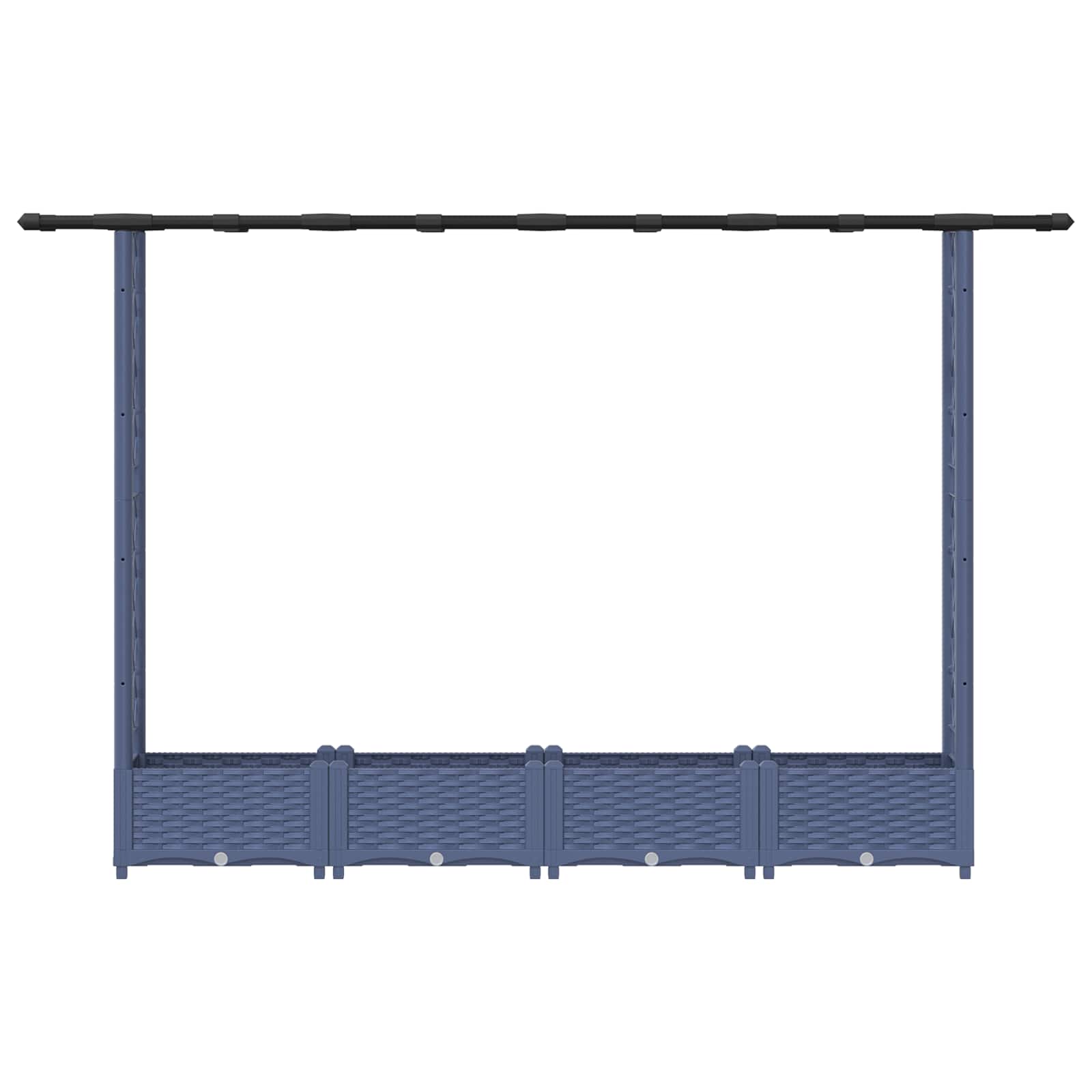 Cama elevada com treliça e telhado cinzento 203 x 40 x 121 cm