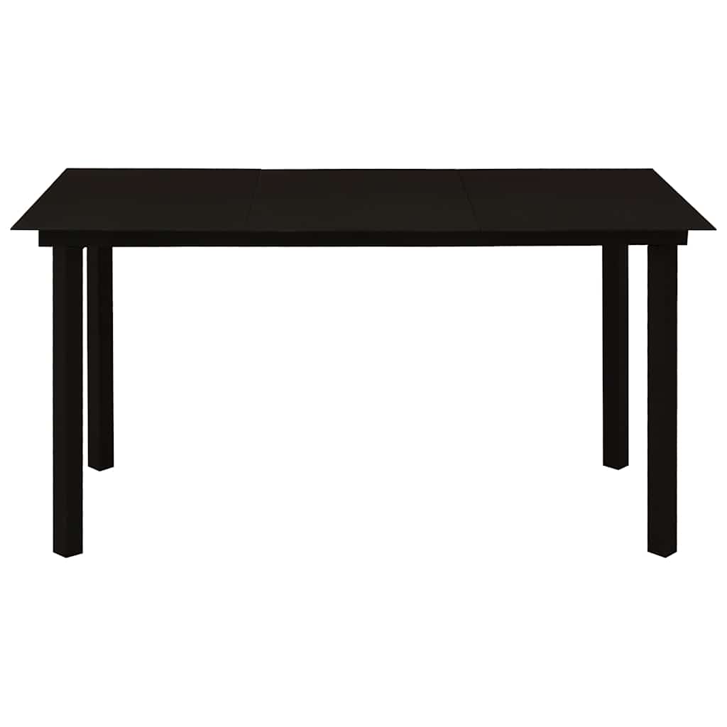 5 Pcs conjunto de jantar para jardim vidro e aço preto