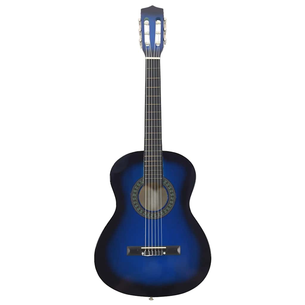 8 Pcs conjunto guitarra clássica para iniciantes 3/4 36" azul