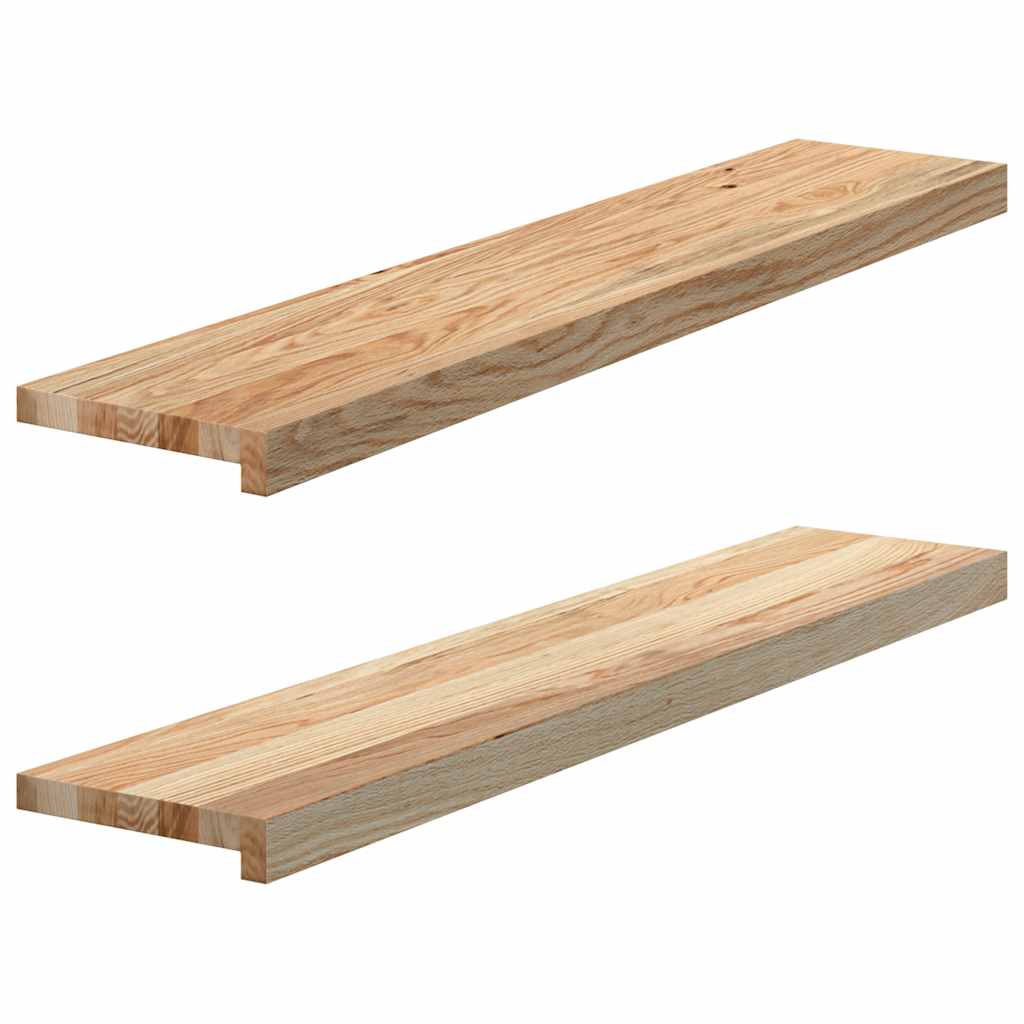 Soleiras da janela 2 pcs 100x20x2cm carvalho maciço não tratado