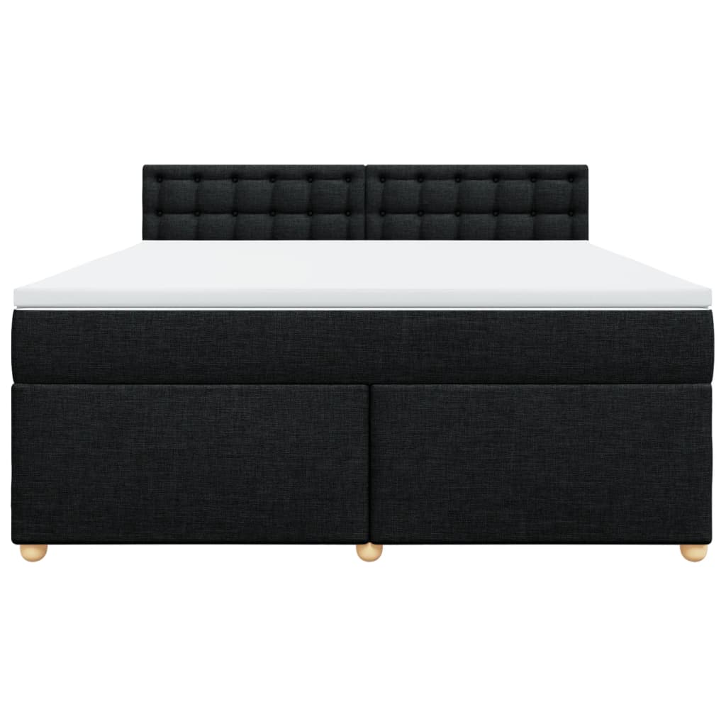 Cama com molas/colchão 180x200 cm tecido preto