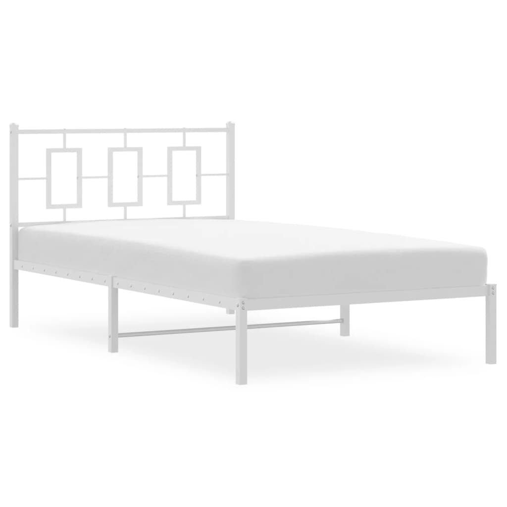 Estrutura de cama em metal com cabeceira 107x203 cm branco