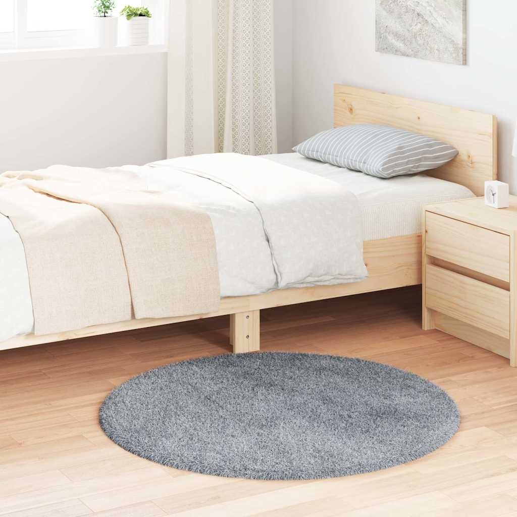 Tapete shaggy de pelo alto navarra 100x100 cm cinzento-claro