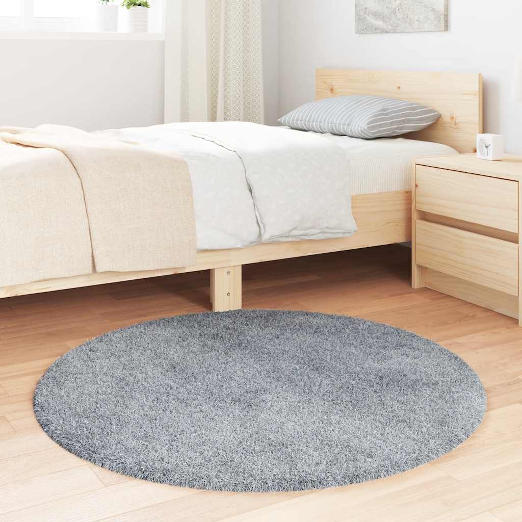 Tapete shaggy de pelo alto navarra 100x100 cm cinzento-claro