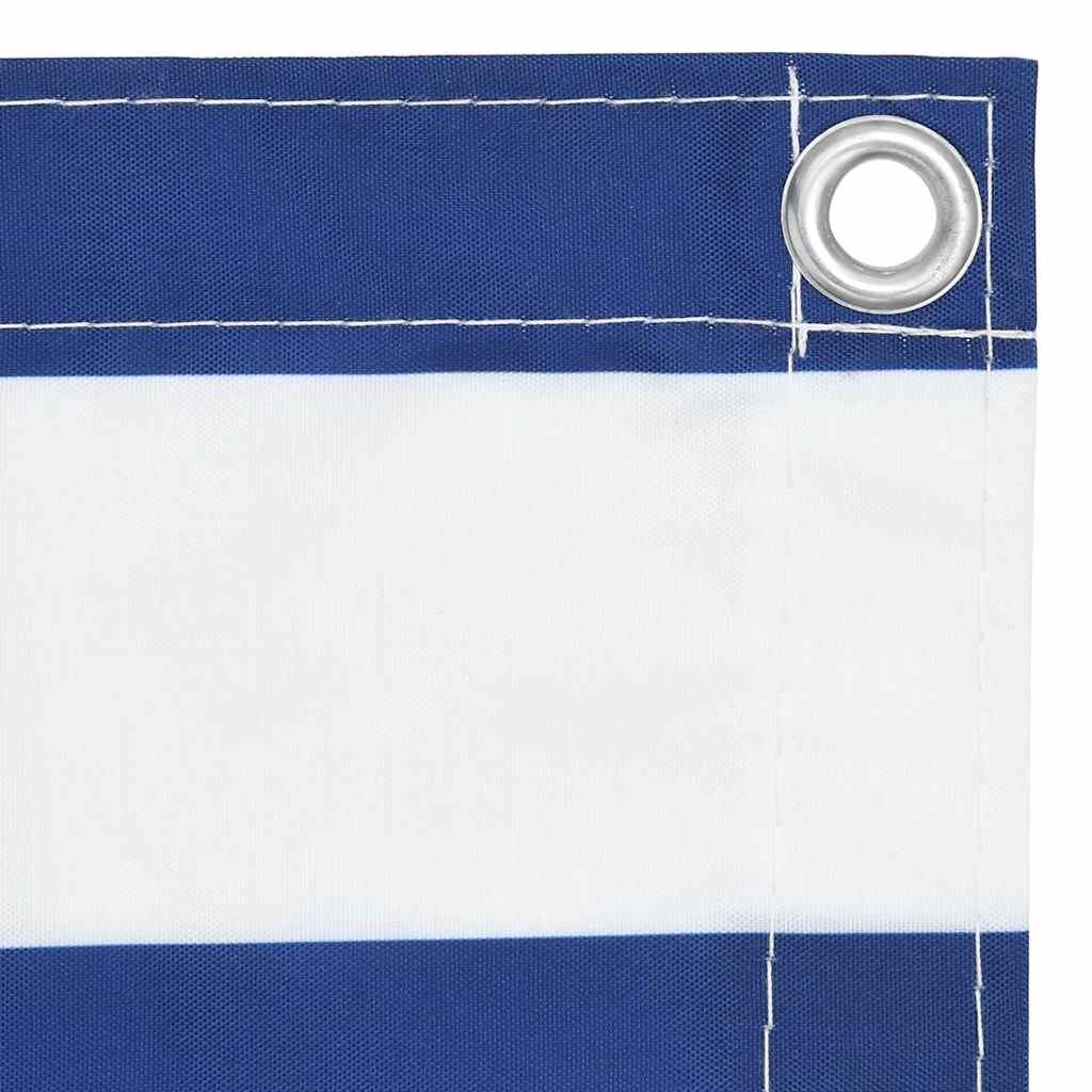 Tela de varanda 90x500 cm tecido oxford branco e azul