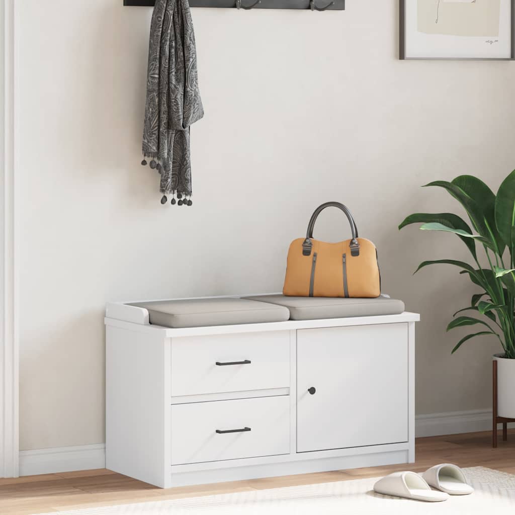 Banco de entrada sandnes branco 87x40x50 cm pinho maciço