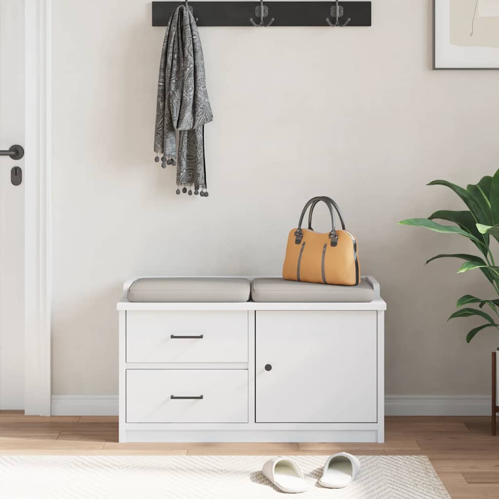 Banco de entrada sandnes branco 87x40x50 cm pinho maciço