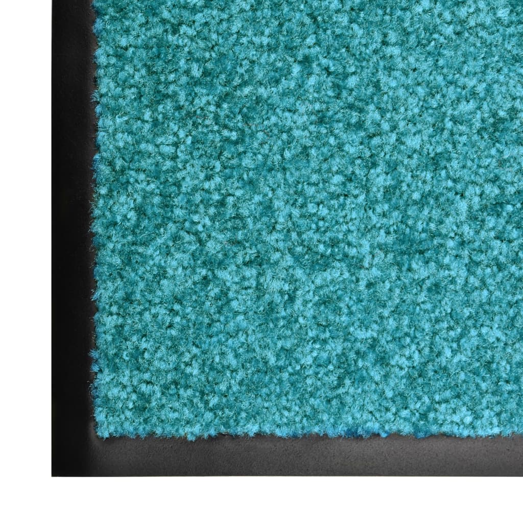 Tapete de porta lavável 40x60 cm azul ciano