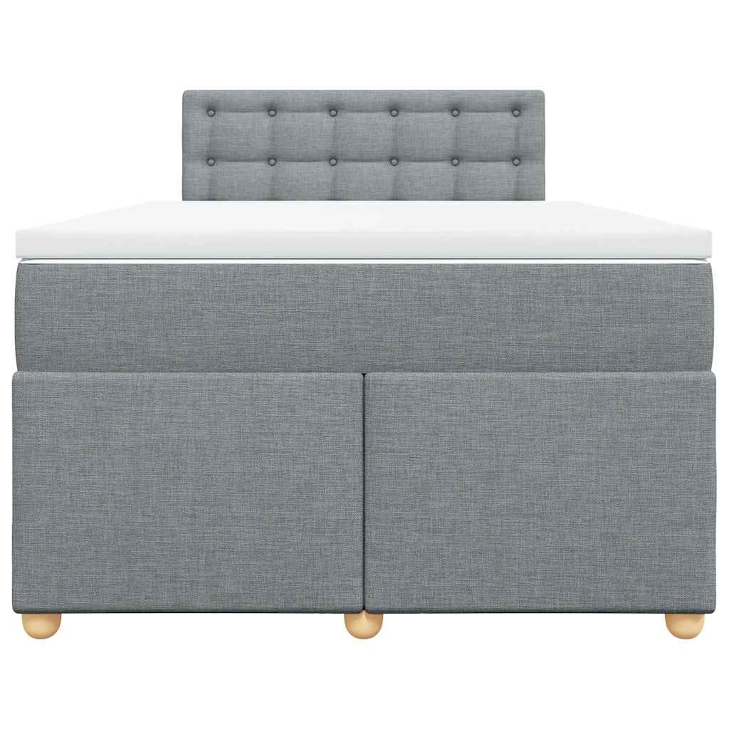 Cama boxspring com colchão 120x190 cm tecido cinzento-claro
