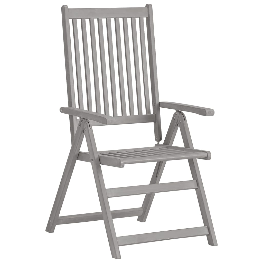 Cadeiras jardim reclináveis c/ almofadões 3 pcs acácia maciça