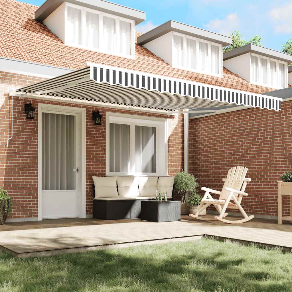 Toldo retrátil manual 400x300 cm antracite e branco