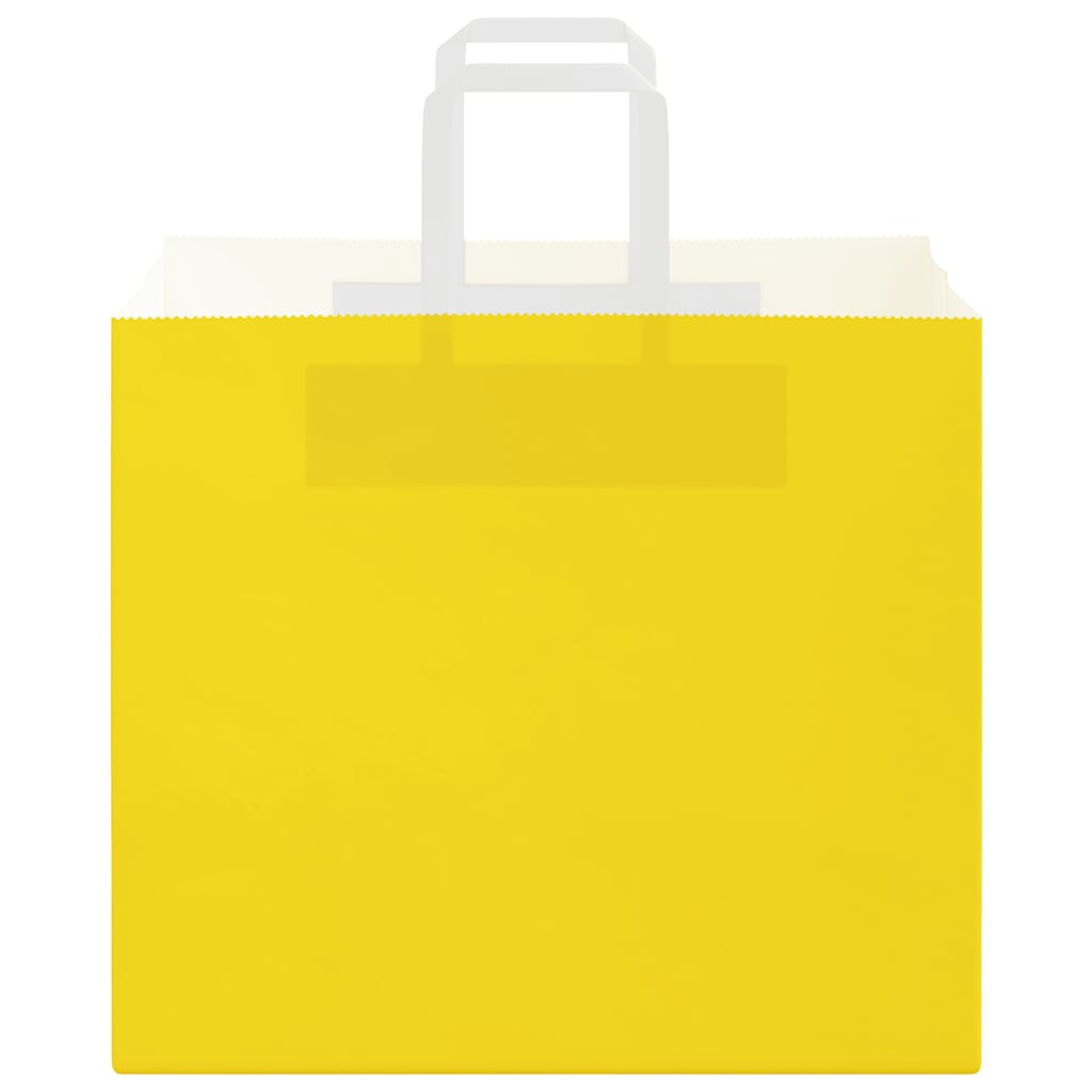Sacos de papel 250 unid com alças amarelo 32x22x28 cm