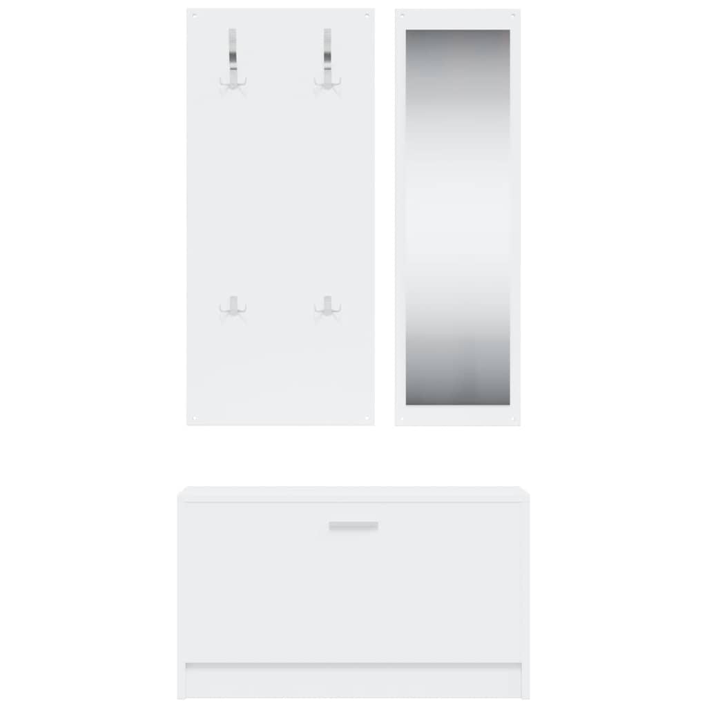 Conjunto de sapateira 3 em 1 derivados madeira branco