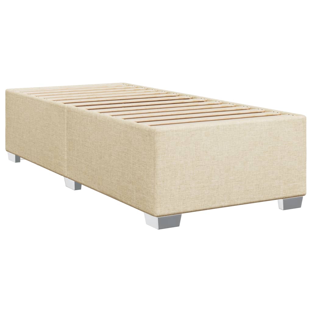 Estrutura de cama sem colchão 100x200 cm tecido cor creme
