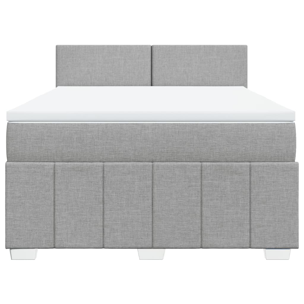 Cama com molas/colchão 140x200 cm tecido cinzento-claro
