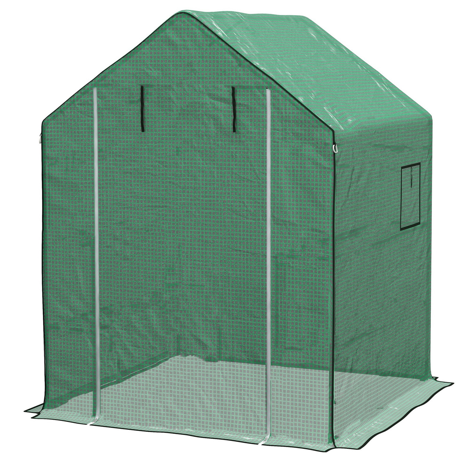 Cobertura de substituição para estufa 140x143x190 cm com janela porta anti-UV proteção de plantas para jardim verde