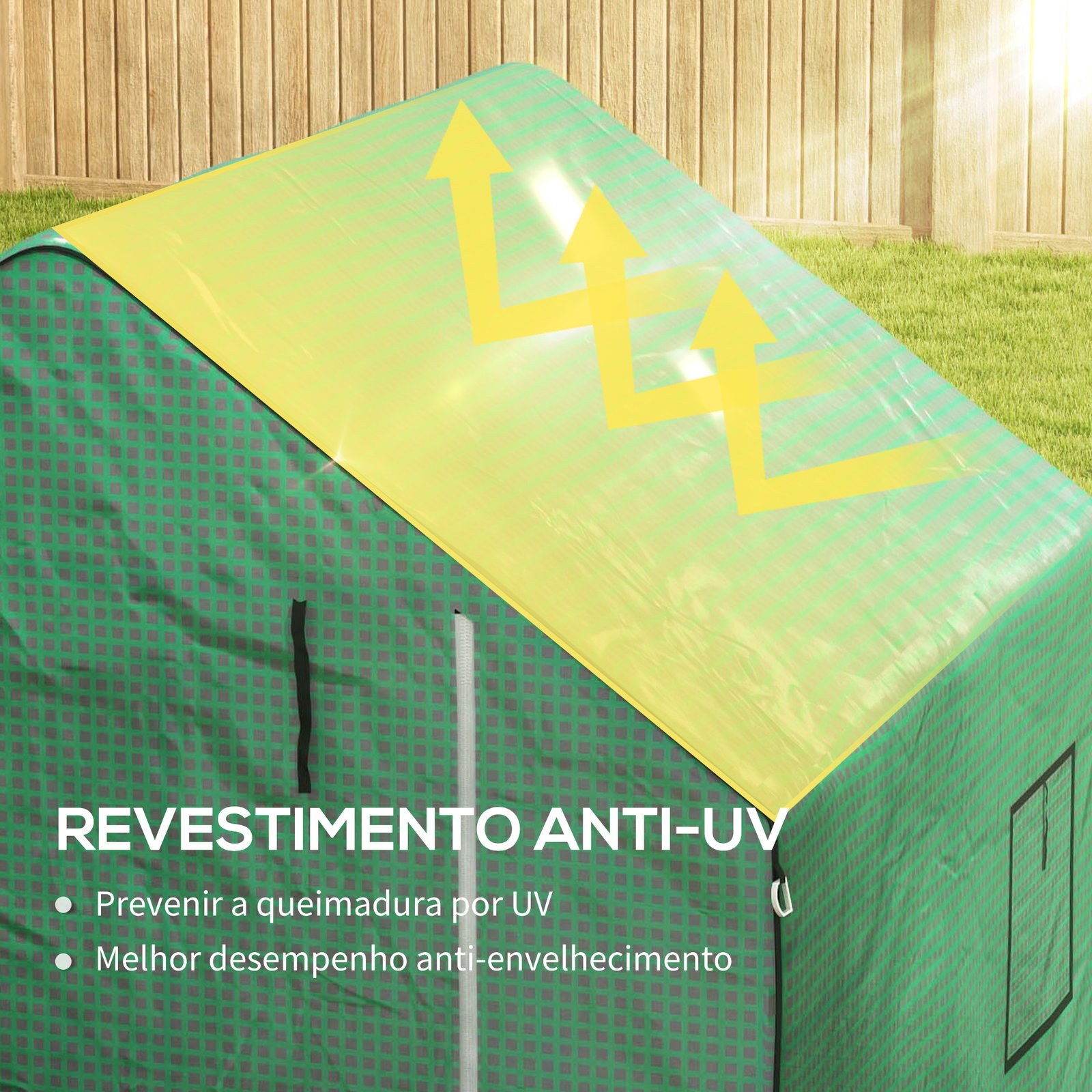 Cobertura de substituição para estufa 140x143x190 cm com janela porta anti-UV proteção de plantas para jardim verde