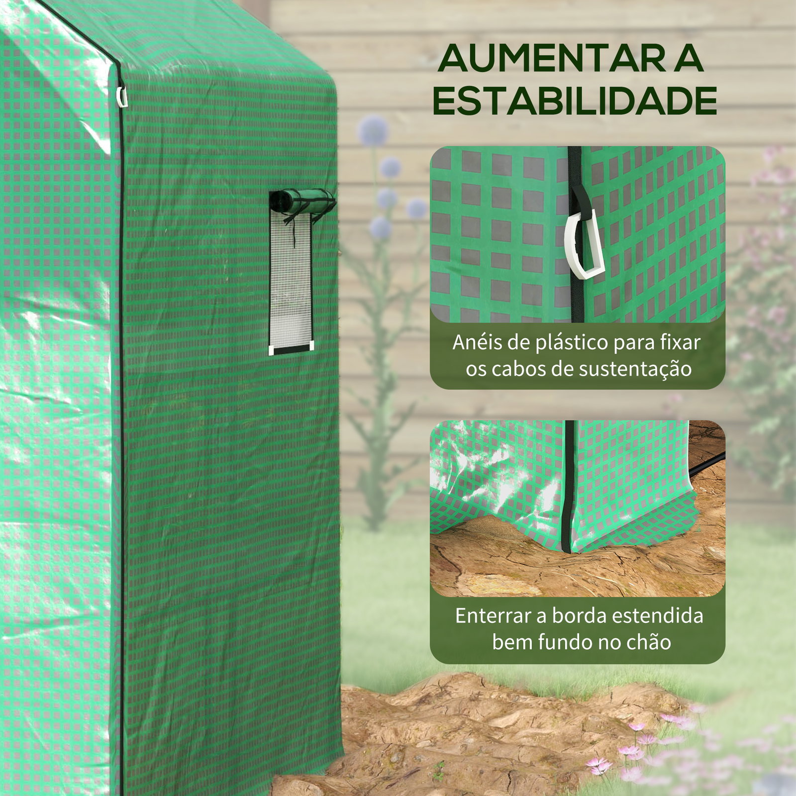 Cobertura de substituição para estufa 140x143x190 cm com janela porta anti-UV proteção de plantas para jardim verde