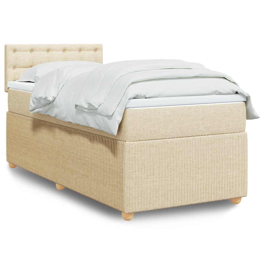 Cama com molas/colchão 90x190 cm tecido cor creme