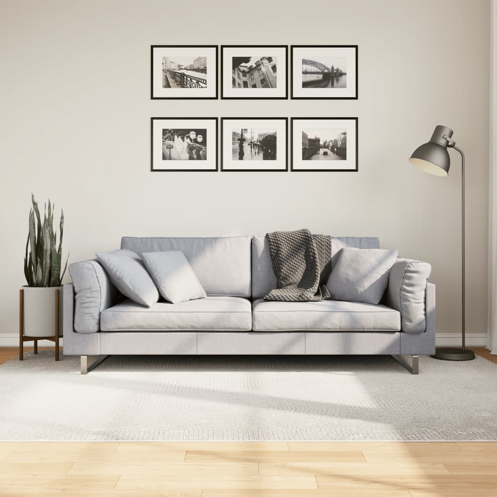Tapete de pelo curto iza visual escandinavo 160x230cm cor creme