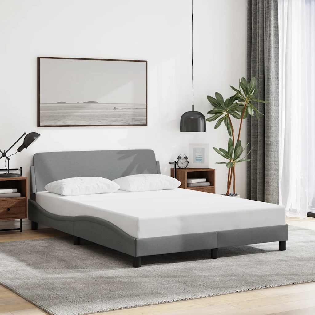 Estrutura de cama dover 140x200 cm tecido cinzento-claro