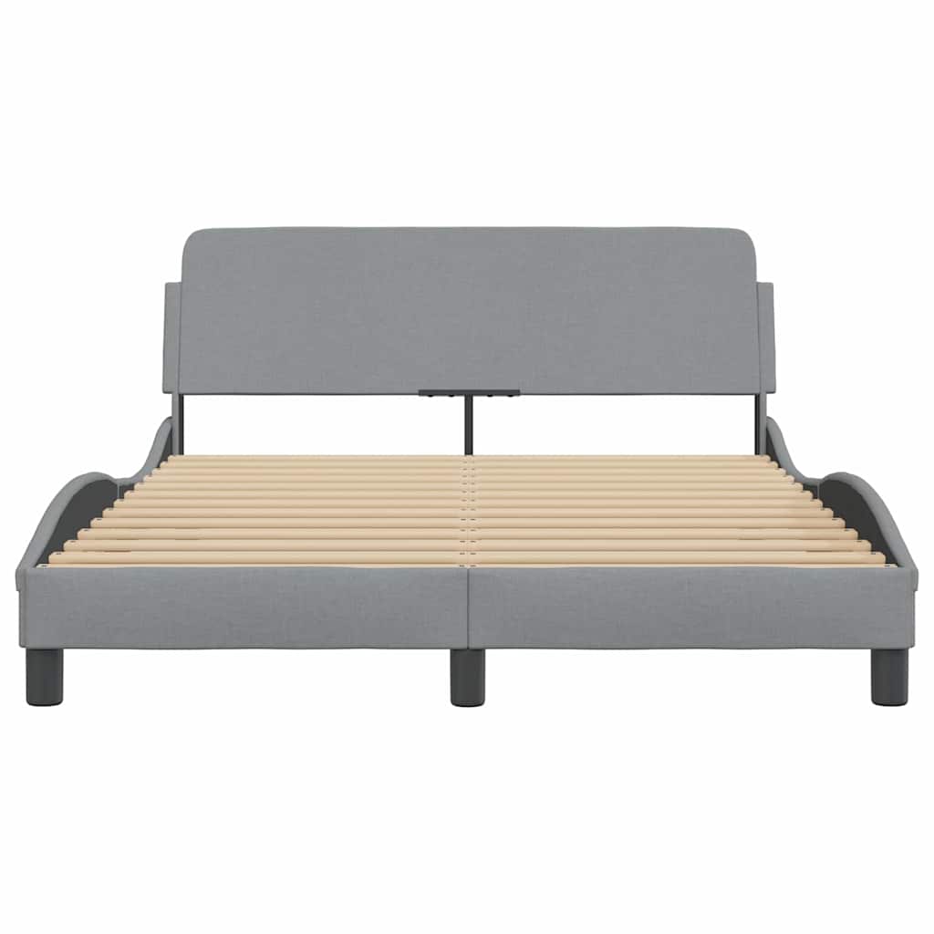 Estrutura de cama dover 140x200 cm tecido cinzento-claro