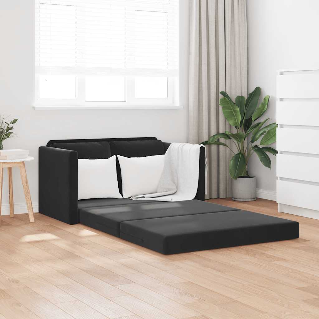 Sofá-cama sem pés 122x204x55 cm veludo preto
