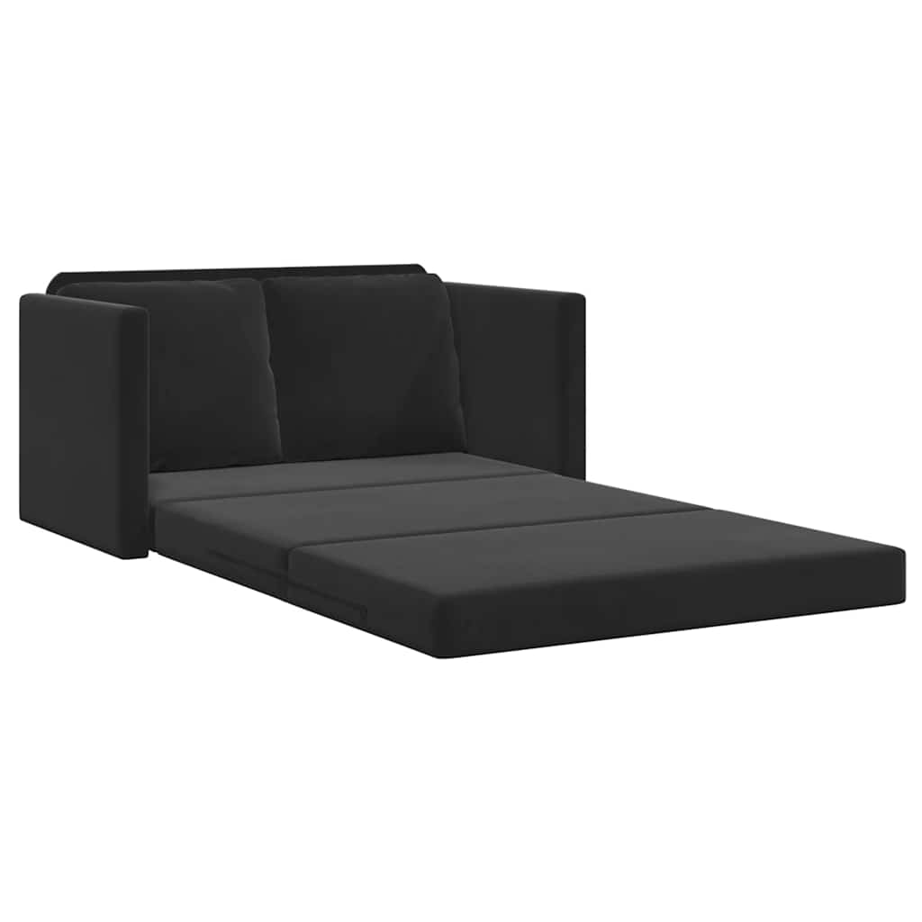 Sofá-cama sem pés 122x204x55 cm veludo preto