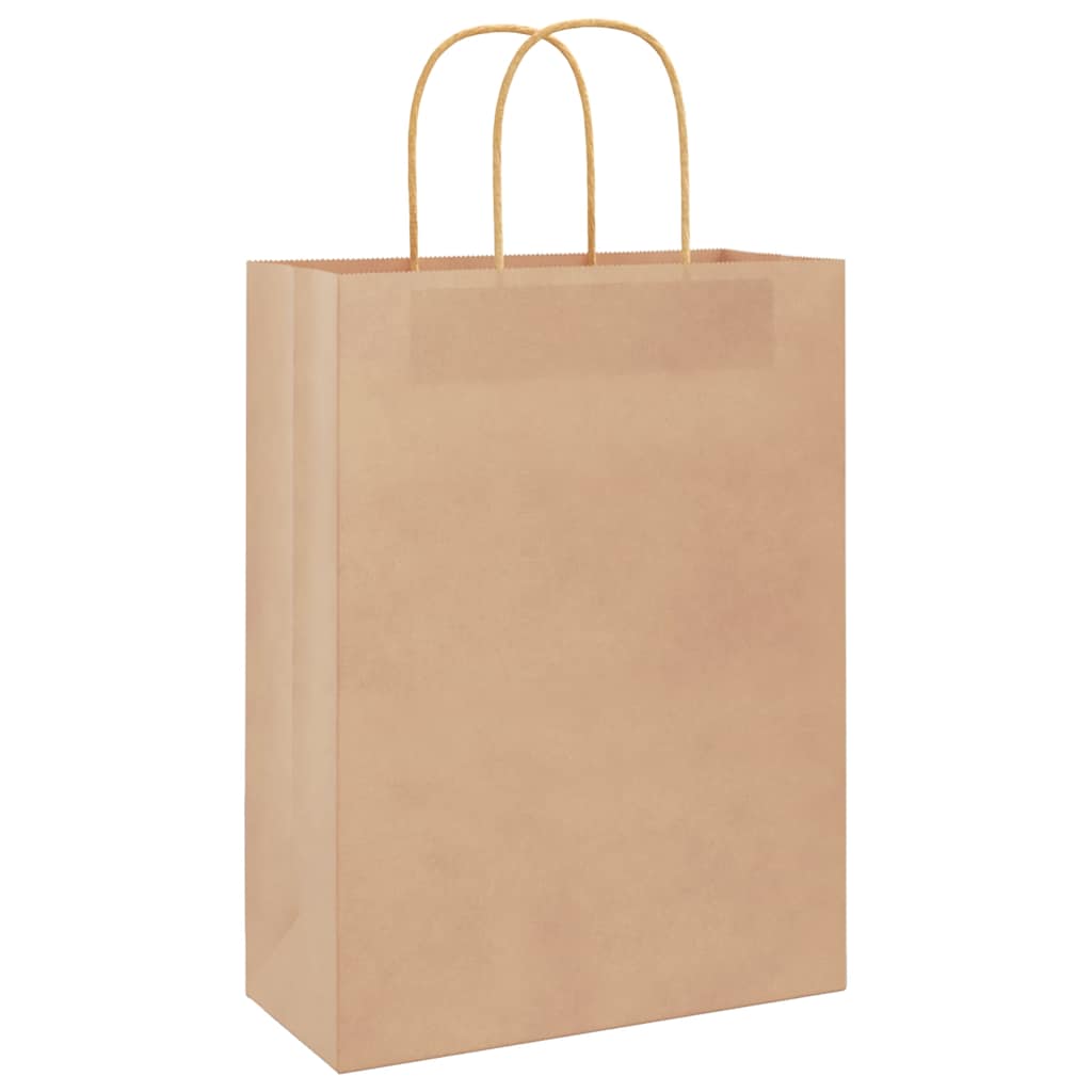 Sacos de papel 250 unid com alças castanho 26x12x35 cm