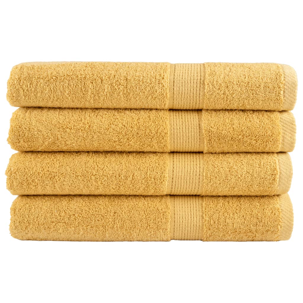 Toalhas premium solund 4 pcs 100x200 cm 600 gsm dourado
