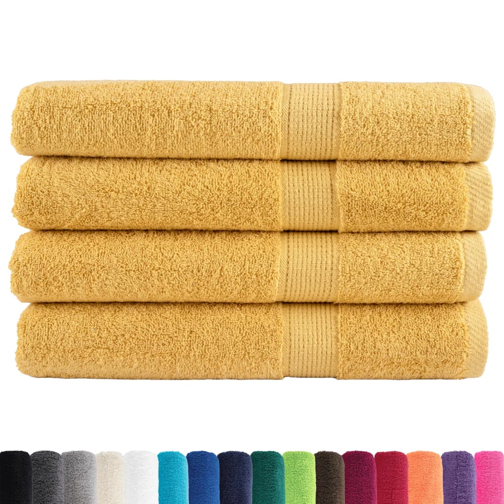 Toalhas premium solund 4 pcs 100x200 cm 600 gsm dourado