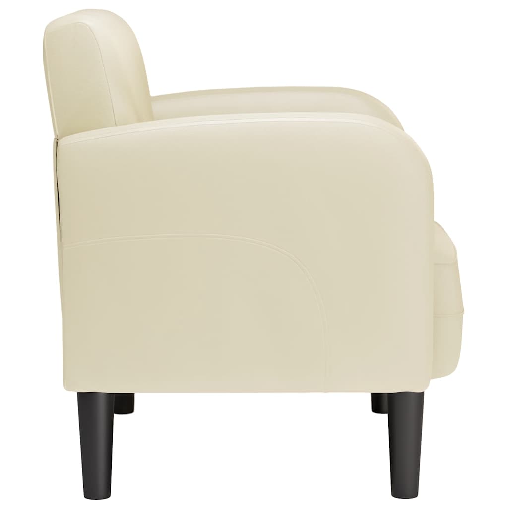Poltrona com apoios de braços 54 cm couro artificial creme