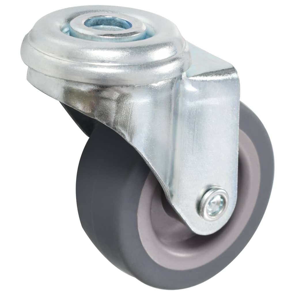 12 Pcs rodas giratórias com furo roscado 50 mm