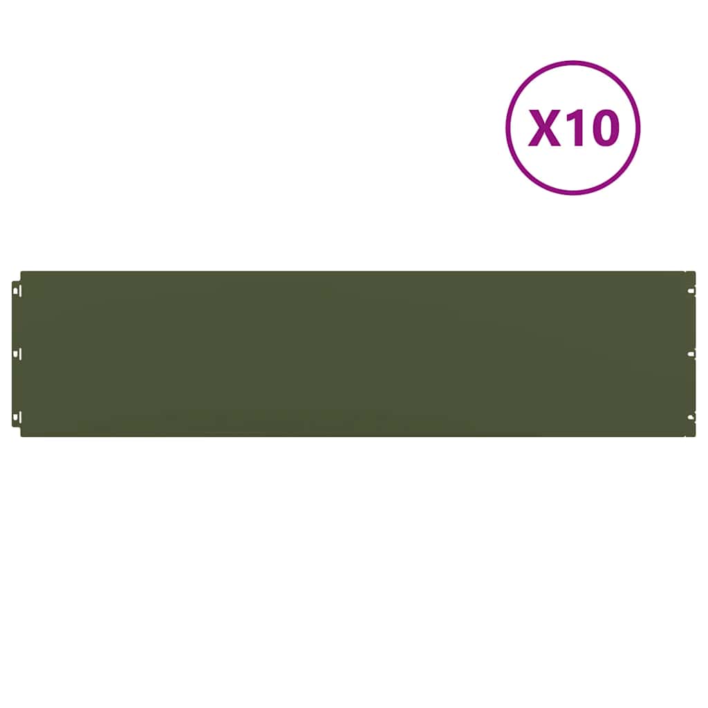 Orlas relva 10 pcs verde azeitona 25x103 cm aço laminado a frio