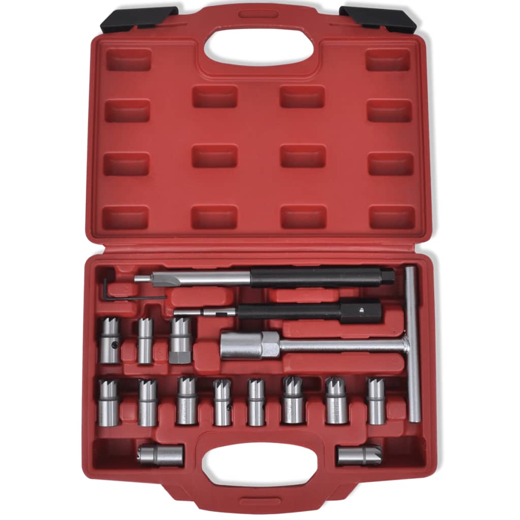Conjunto cortador de base, injector diesel, 17 peças