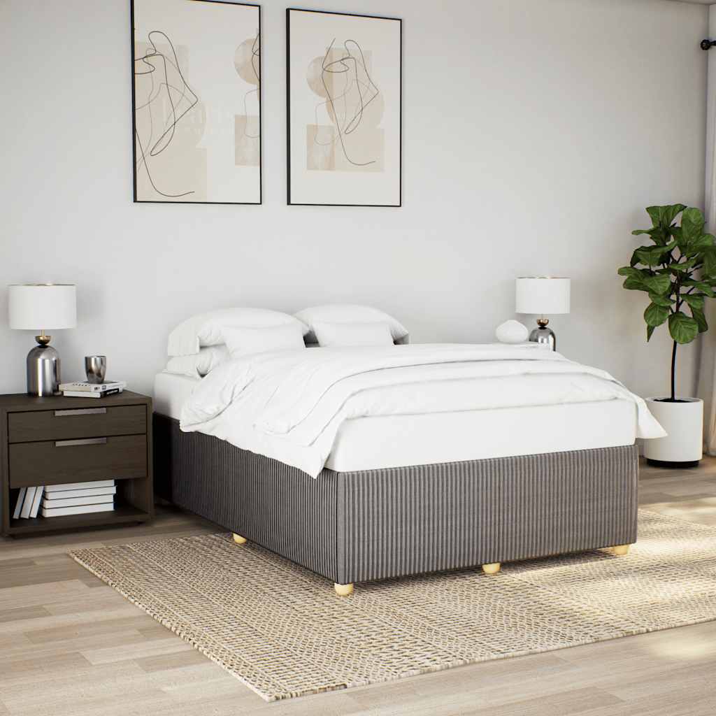 Cama sem colchão 140x190 cm tecido castanho-acinzentado