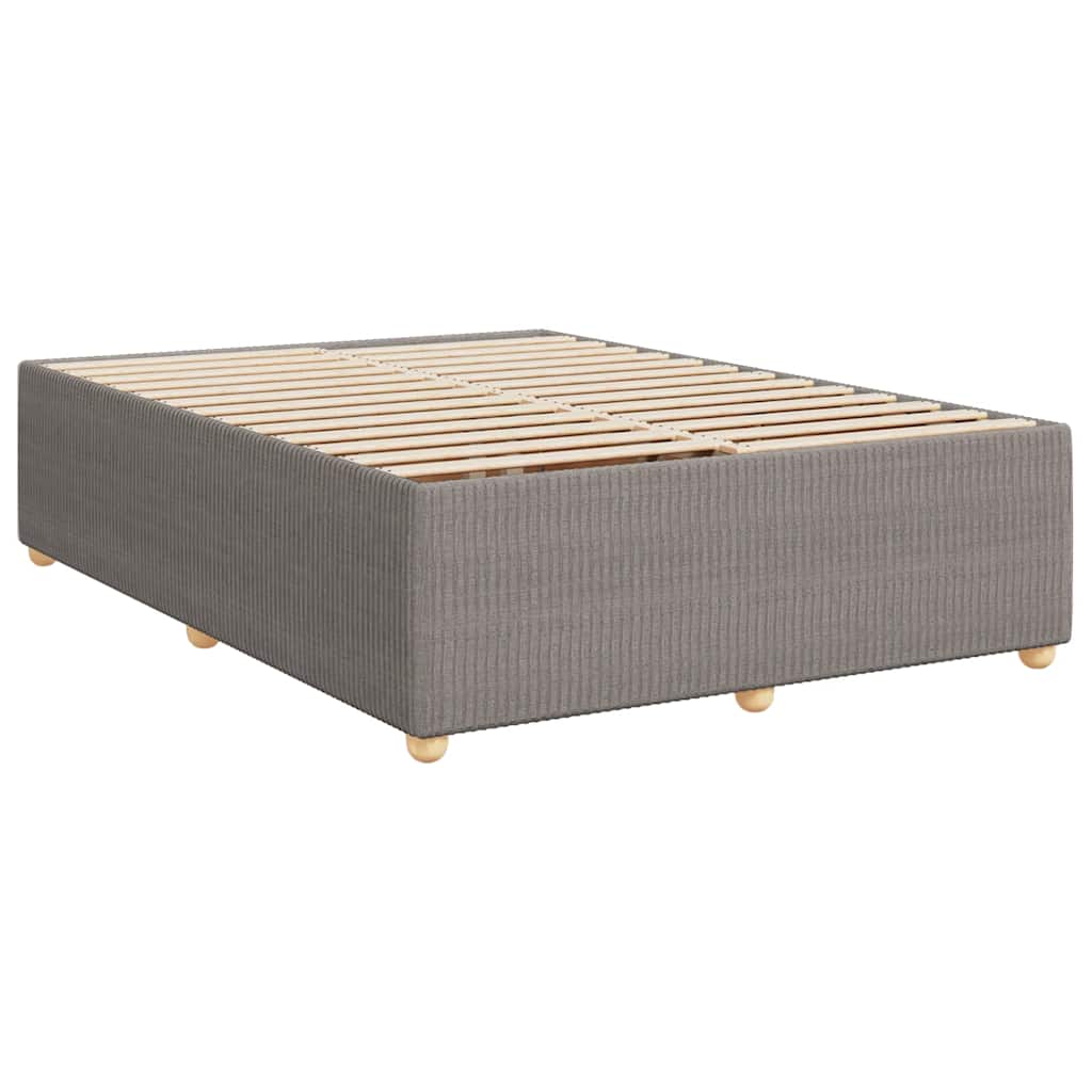 Cama sem colchão 140x190 cm tecido castanho-acinzentado