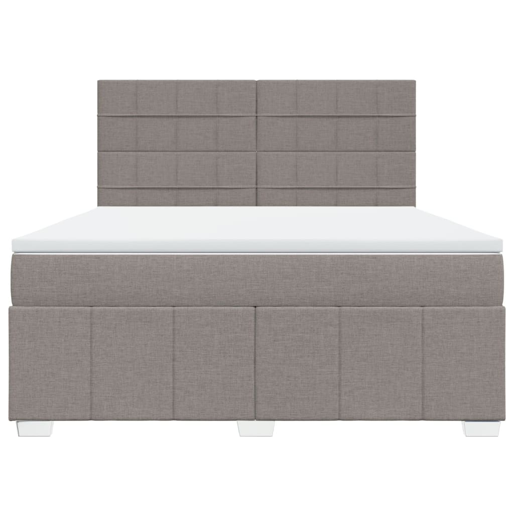 Cama com molas/colchão 180x200 cm tecido castanho-acinzentado