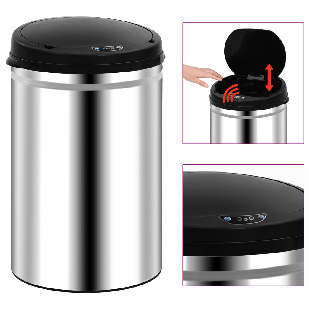 Caixote do lixo com sensor automático 30 l aço inoxidável