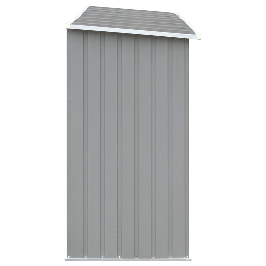 Abrigo jardim p/ arrumação de troncos aço 330x84x152cm cinzento