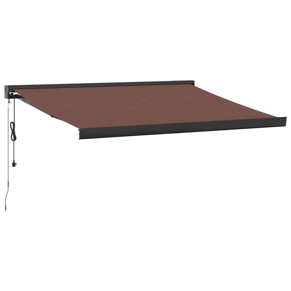 Toldo retrátil automático 350x250 cm castanho