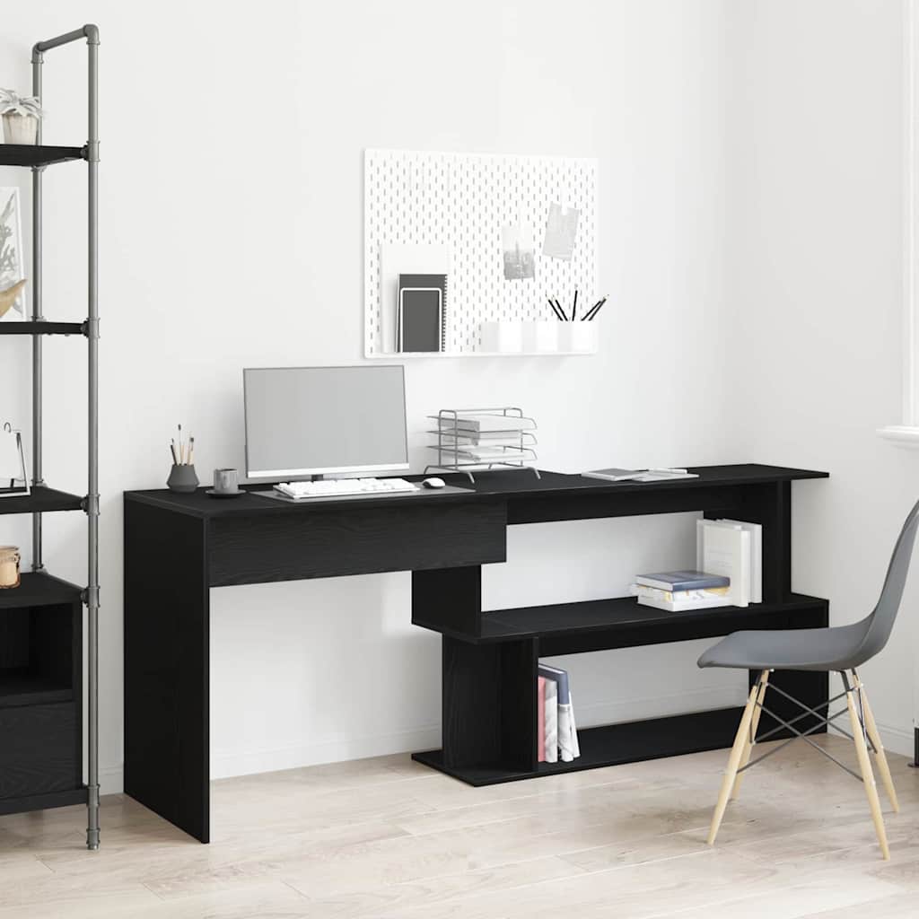 Mesa carvalho preto derivados de madeira 200 x 50 x 76 cm